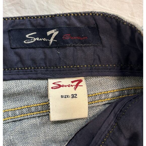 Seven 7 Relaxed Distressed Blue Denim Jeans Men's Size 32 Destroyed Western - Picture 8 of 12